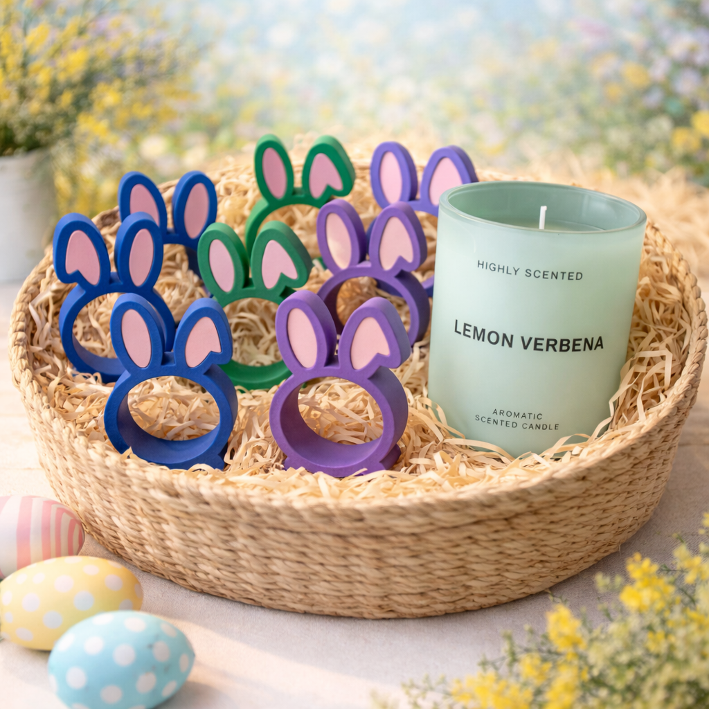 Oster Set mit Duftkerze & Osterhasen – Stilvolles Ostergeschenk
